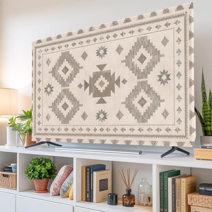 RetroTribal Geometric Southwestern Indoor TV Cover, Elastic TV Screen Protector - Image 6