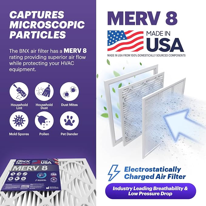 BNX TruFilter 20x24x1 Air Filter MERV 8 - Image 3