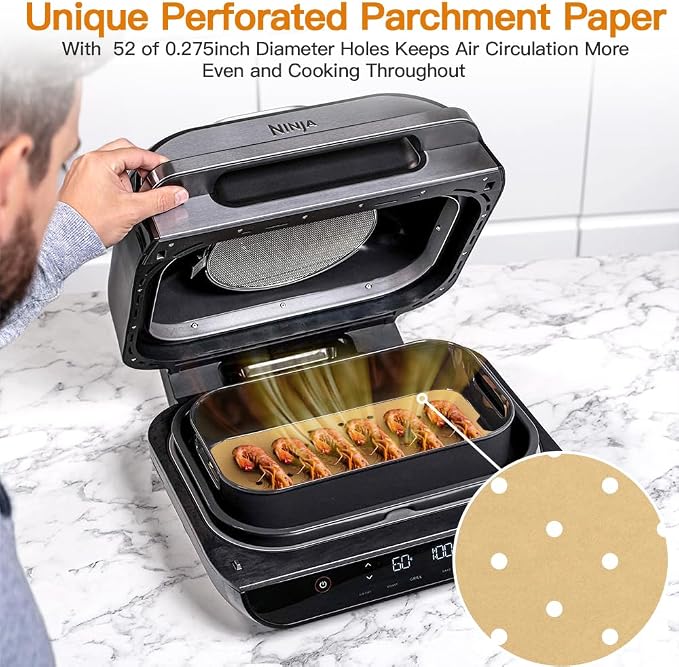 Air Fryer Liners Disposable for Ninja: 150pcs Air Fryer Parchment Paper Liners - Image 3