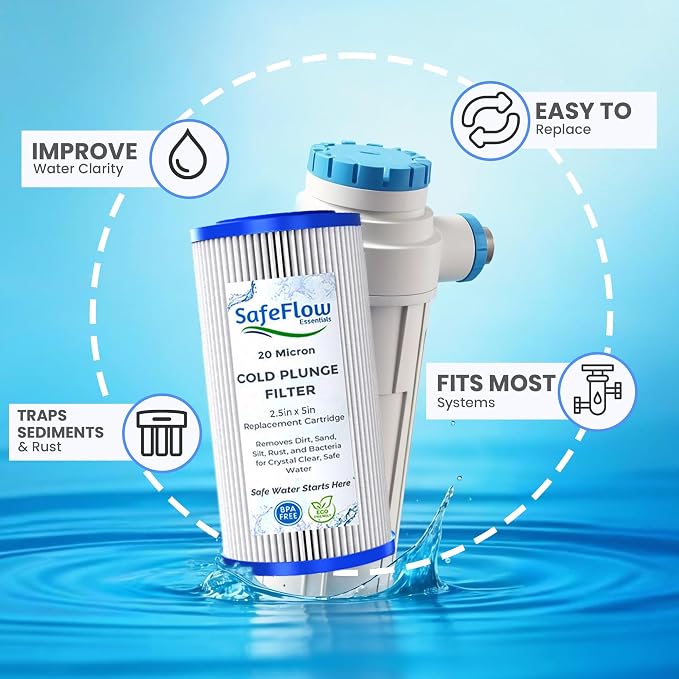 5" x 2.5" Cold Plunge Filter 20 Micron – Fits The Pod Ice Cold Plunge Water - Image 6