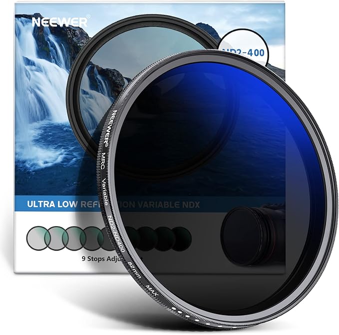 NEEWER 82mm Variable ND Filter ND2-ND400, Neutral Density Filter, Water and by Neewer