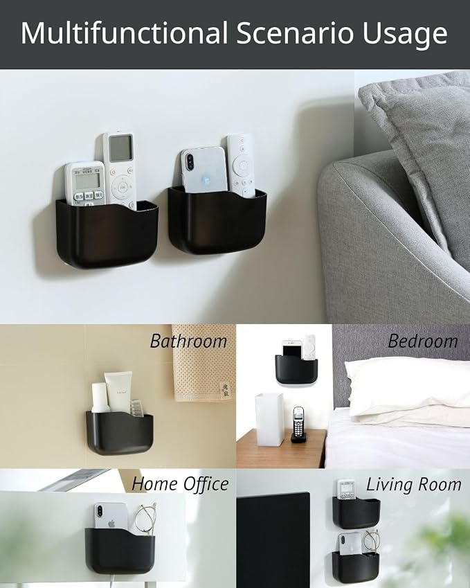 LINFIDITE 2 Pack Adhesive TV Remote Control Holder Wall Mount TV Remote Holder - Image 6