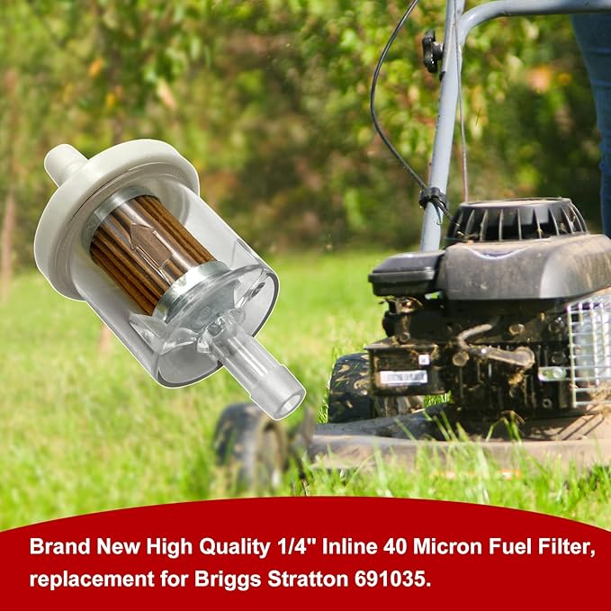 1/4" Inline Fuel Cut Off Valve Straight Gas Valve and Fuel Filter - Image 5