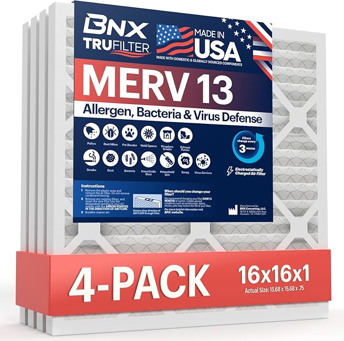 BNX TruFilter 16x16x1 Air Filter MERV 13 by BNX