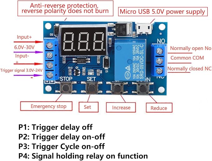 Relay Board Industrial Grade Cycle Timing Switch Timer Module - Image 8
