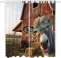 Farm Donkeys Living Room Curtains 96 Inch Length, Window Curtains Tab Top by Unknown