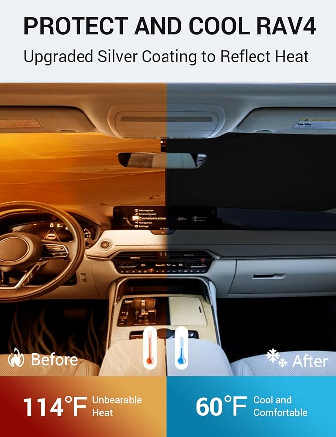 Proadsy 2026 Upgrade Windshield Sun Shade Custom Fit Mazda CX-90 2024 2025 2026 - Image 3