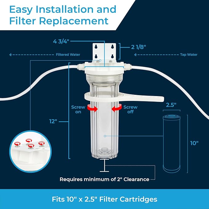 SpiroPure Clear Water Filter Housing 10 inch / 2.5 x 10 / 158117 Transparent - Image 3