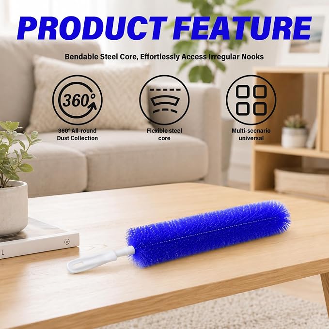Bendable Microfiber Head, 2026 New Fan Cleaning Brush Reusable Dust Remover - Image 4