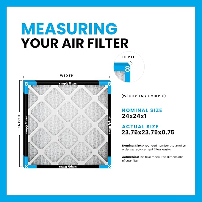 Simply 24x24x1 Air Filter, Merv 8, 12 Pack, Furnace Air Filter - Image 2