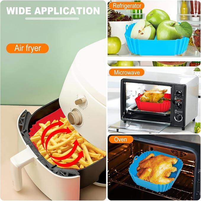 Boribim 2 PCS Square Silicone Air Fryer Liners - Image 5