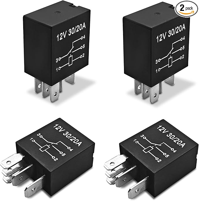 4-Pack 5 Pin 12V 30A Multi-Purpose Automotive Relay, Heavy Duty Stable Relay by Unknown