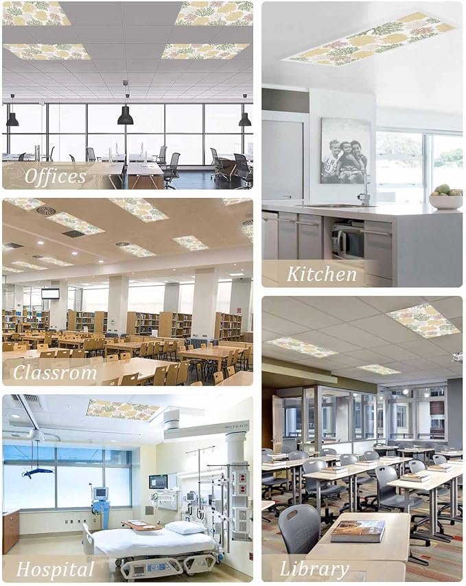 Fluorescent Light Covers for Ceiling Lights Nautical Coastal Ocean Coral - Image 5