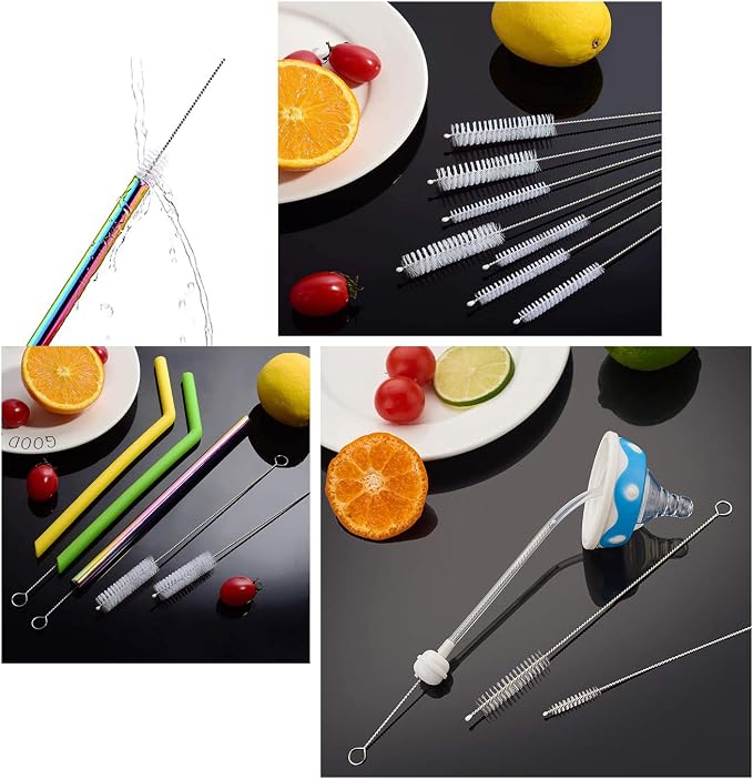 Long Straw Brush, Nylon Pipe Tube Cleaner 8-ihch 10 Different Diameters Set of - Image 2