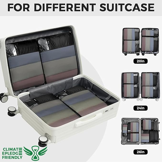 BAGAIL 6 Set Ultralight Compression Packing Cubes Packing Organizer - Image 7