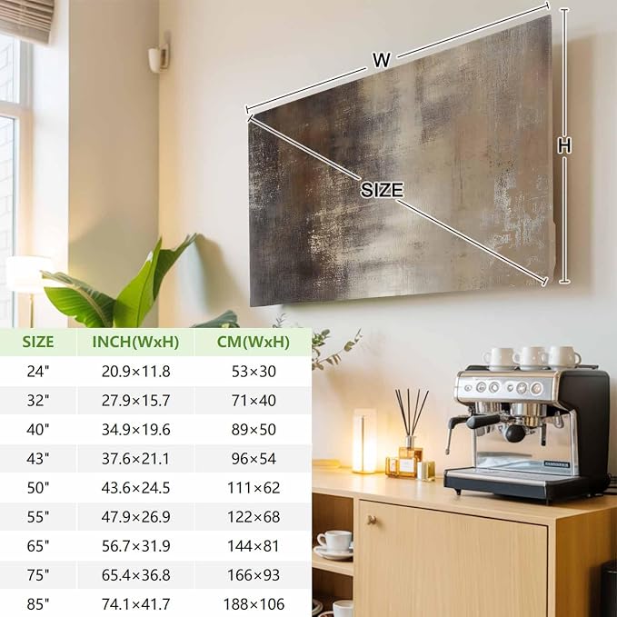 Vintage Shbby Chic Rock Indoor TV Cover, Elastic TV Screen Protector Abstract - Image 3