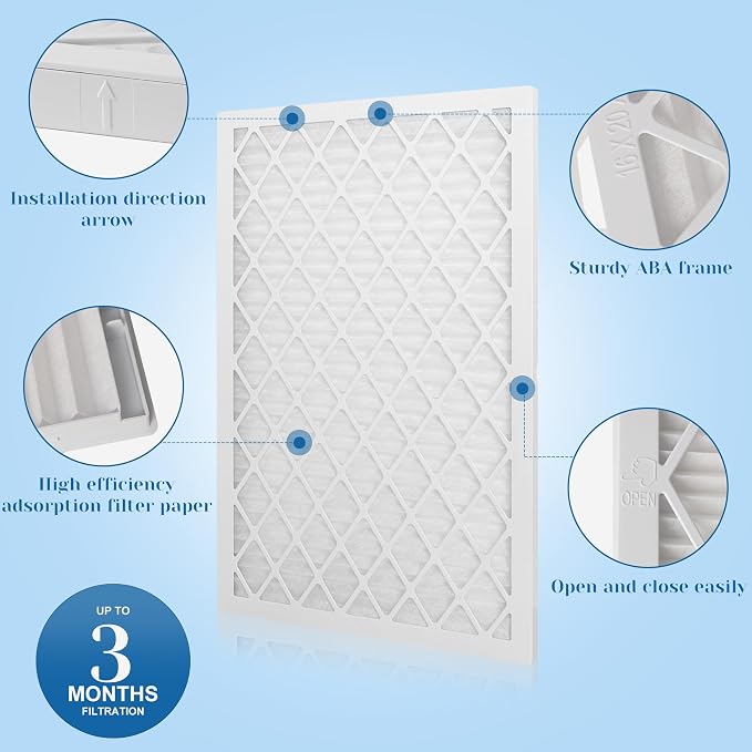 20x20x1 MERV 11 Air Filter, Quality AC/HVAC Furnace Filter，1 Reusable ABS Frame - Image 6