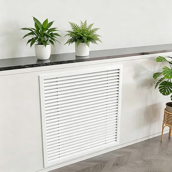 White Modern Air Return Grille，Wxl_16 x 24 in Decorative Aluminum Air Vent Cover by Qiczom