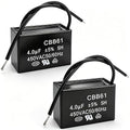 Twidec/2Pcs CBB61 Ceiling Fan Capacitor 450V AC 50/60Hz Run Capacitor 2-Wire by Twidec