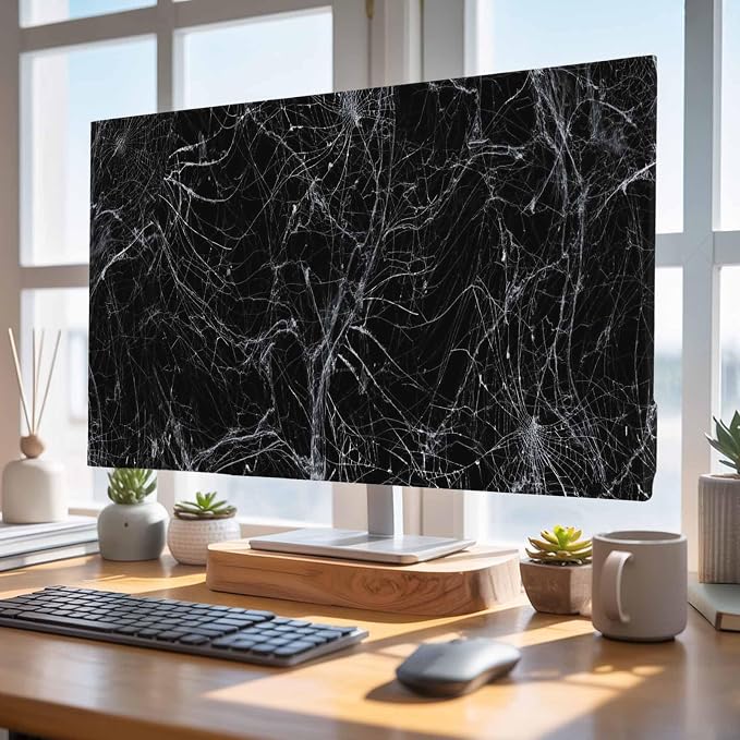 Halloween Abstract SpiderWeb Indoor TV Cover, Elastic TV Screen Protector Back - Image 4