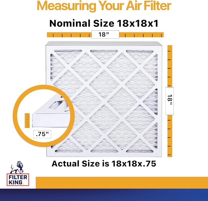 Filter King 18x18x1 Air Filter | 6-PACK | MERV 13 | HVAC Pleated AC Furnace - Image 2