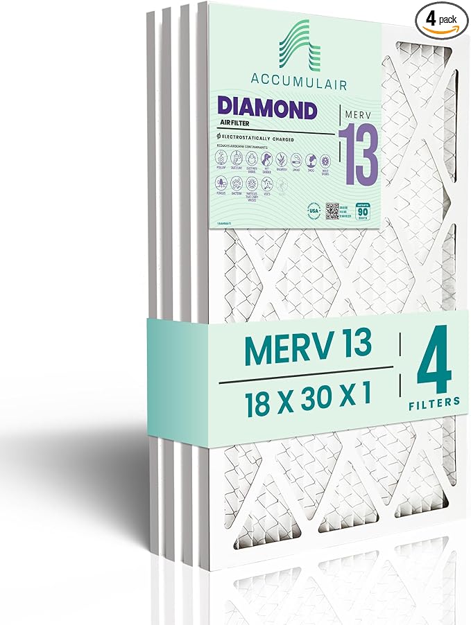 Accumulair Diamond 18x30x1 MERV 13 HVAC Air Filter | Replacement Air Filter by Accumulair