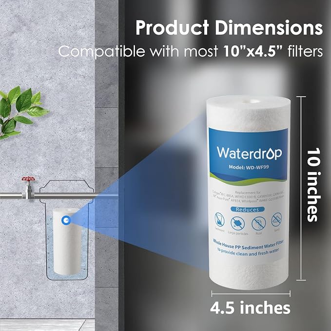 Waterdrop WF99 Whole House Sediment Water Filter, Compatible - Image 2