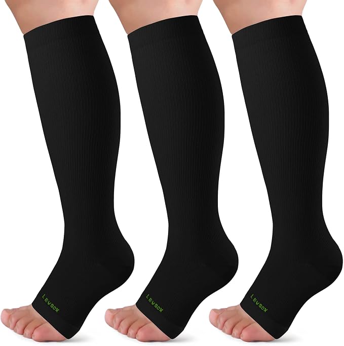 LEVSOX Open Toe Compression Socks by Levsox