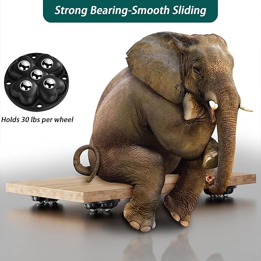 Self Adhesive Caster Wheels, 360° Swivel Stainless Steel Rollers, Low Profile - Image 4