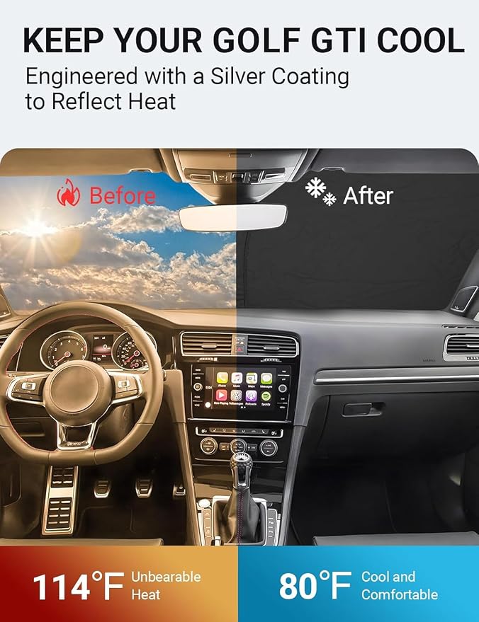 Proadsy 2026 Upgrade Front Windshield Sun Shade Foldable Sunshade Protector - Image 2