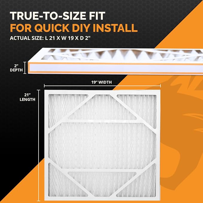 Tiger Tough 21x19x2 Air Filter MERV 8 MPR 600-800, High-Performance Pleated - Image 2
