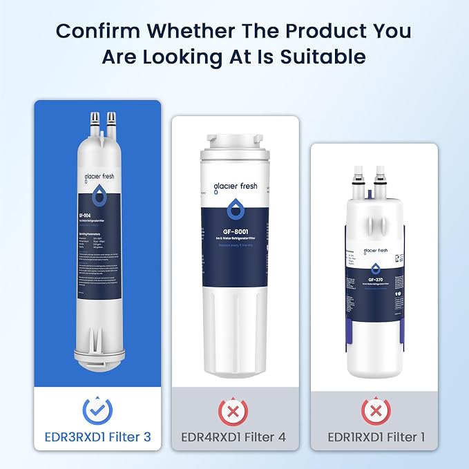 GLACIER FRESH EDR3RXD1 Refrigerator Water Filter, Compatible - Image 2