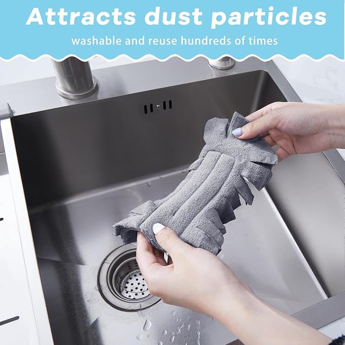 Zubebe 3 Pcs Duster Refill Reusable Fleece Duster Refills Feather Flat Dusters - Image 5