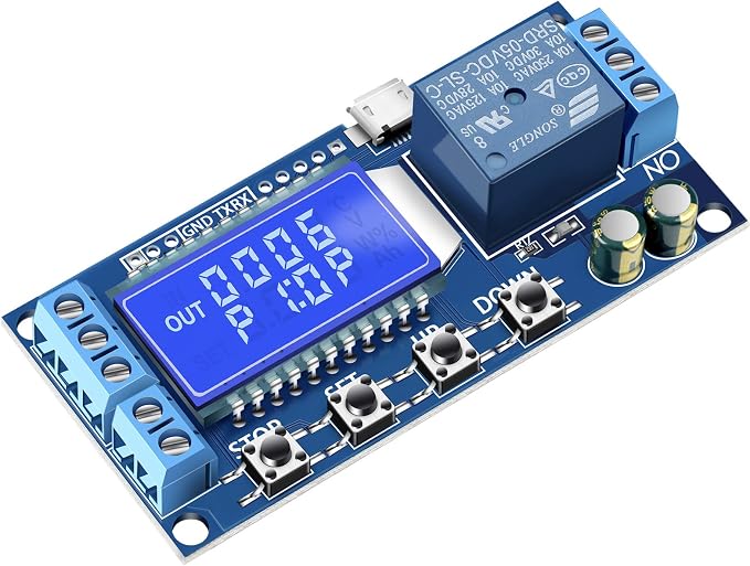 DROK Timer Relay - 5V/12V/24V Time Delay Relay Switch Delay-Off Cycle Timer by DROK