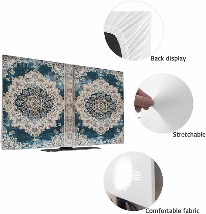 Retro Medieval Ethnic Pattern Indoor TV Cover, Elastic TV Screen Protector - Image 7