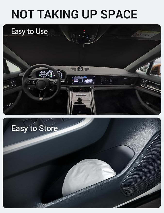 Proadsy 2026 Upgrade Windshield Sun Shade Custom Fit 2017-2025 2026 Porsche - Image 9