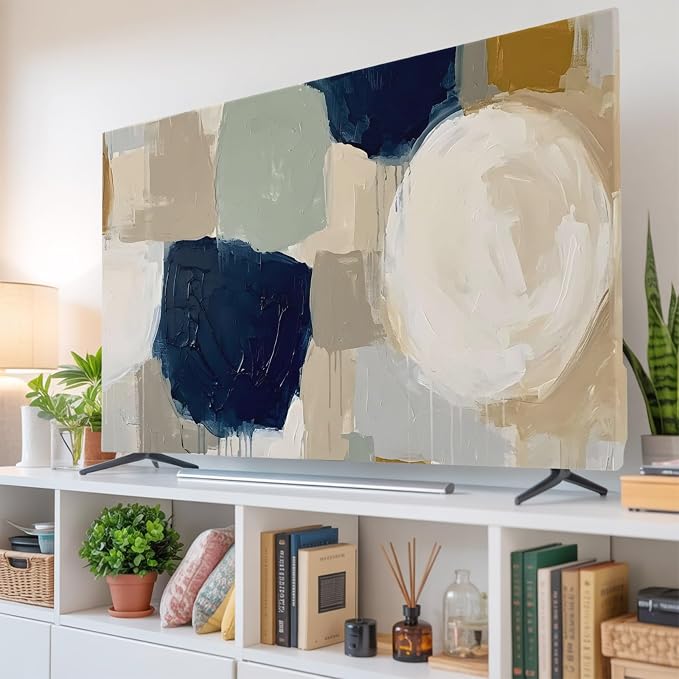 Abstract Color Block Gradient Indoor TV Cover, Elastic TV Screen Protector - Image 6