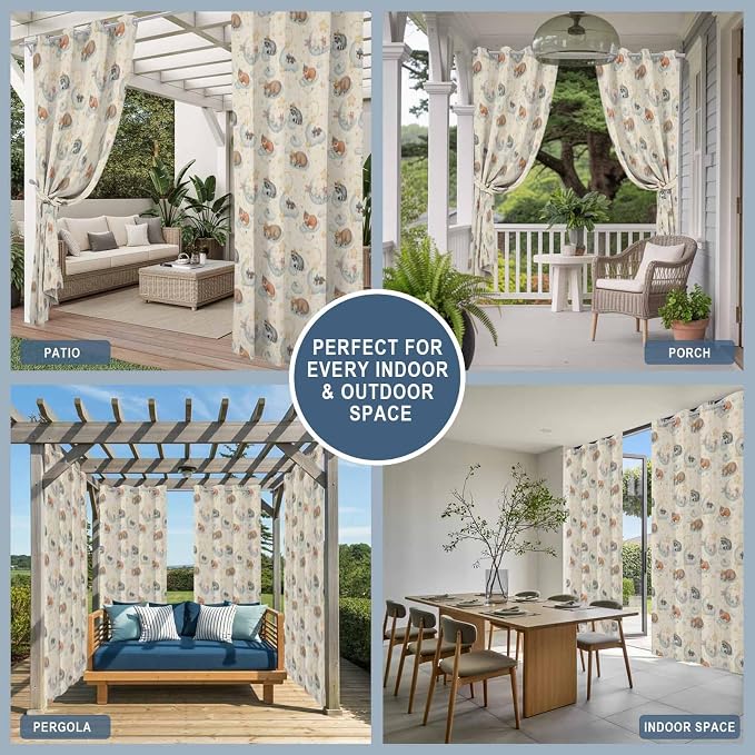 Cartoon Animals Outdoor Curtains - Image 8