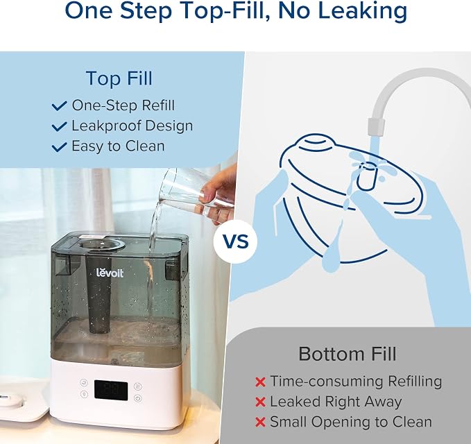 Levoit Humidifiers for Bedroom Large Room, 60H Runtime, Smart App | Top Fill - Image 8