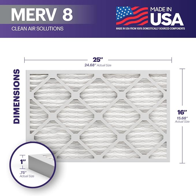 BNX TruFilter 16x25x1 Air Filter MERV 8 - Image 2