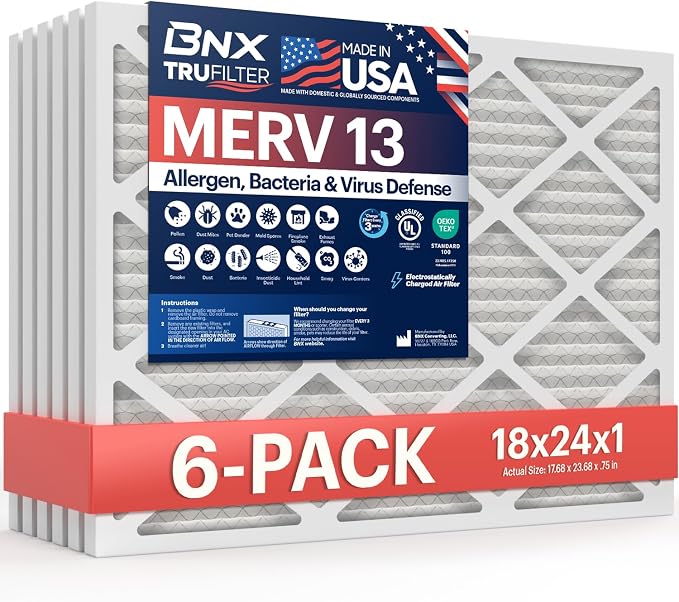 BNX TruFilter 18x24x1 Air Filter MERV 13 by BNX