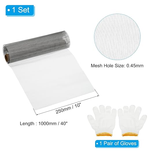 PATIKIL 40" L x 10" W Woven Wire Mesh, 40 Mesh 304 Stainless Steel Air Vent - Image 2
