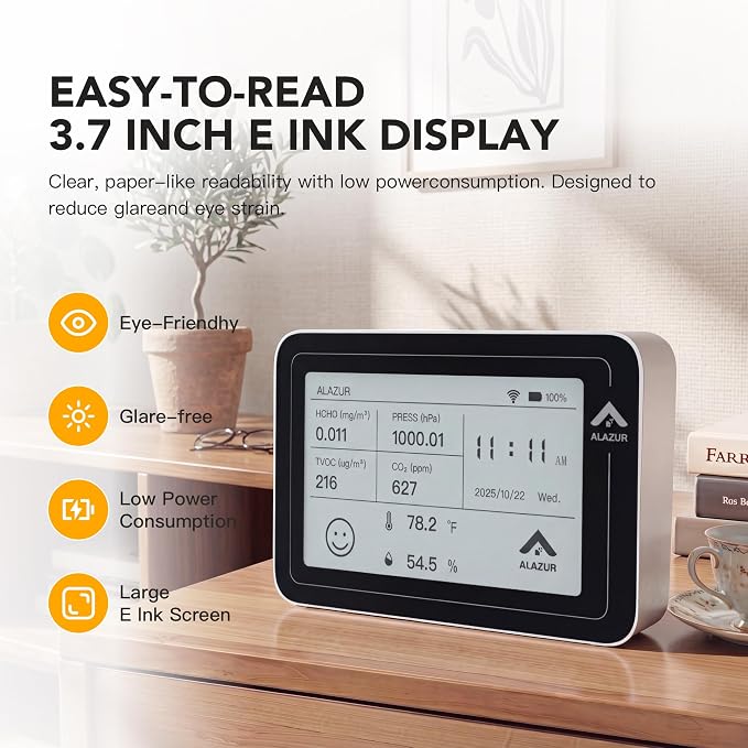 Smart WiFi Indoor Air Quality Monitor, Remote CO2, Temperature, TVOC & Air - Image 7