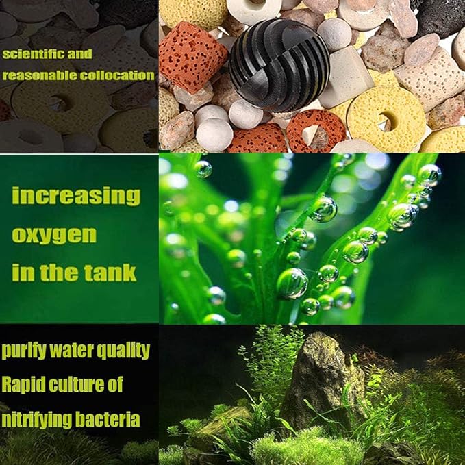 Hamiledyi 2 Pcs Aquarium Filter Media 12 in 1 Bio Balls Ceramic Rings Fish Tank - Image 5