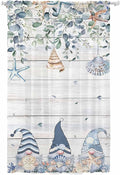 Sheer Curtains 108 Inches Long, Coastal Eucalyptus Leaf Semi Sheer Curtains by Unknown
