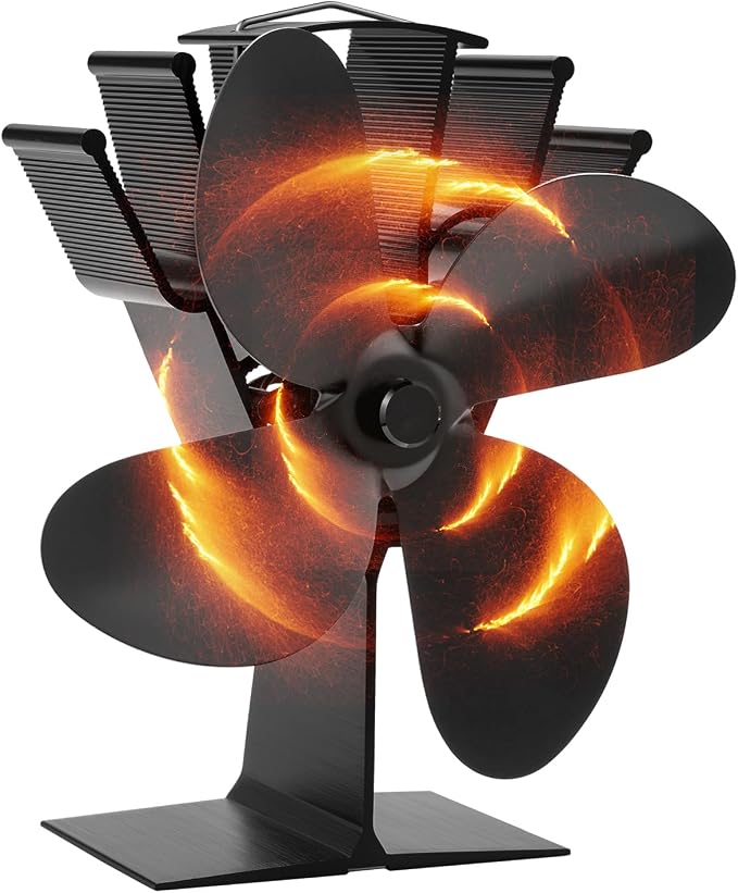 COMBIUBIU Wood Stove Fan 4 Blade Fireplace Fan by COMBIUBIU