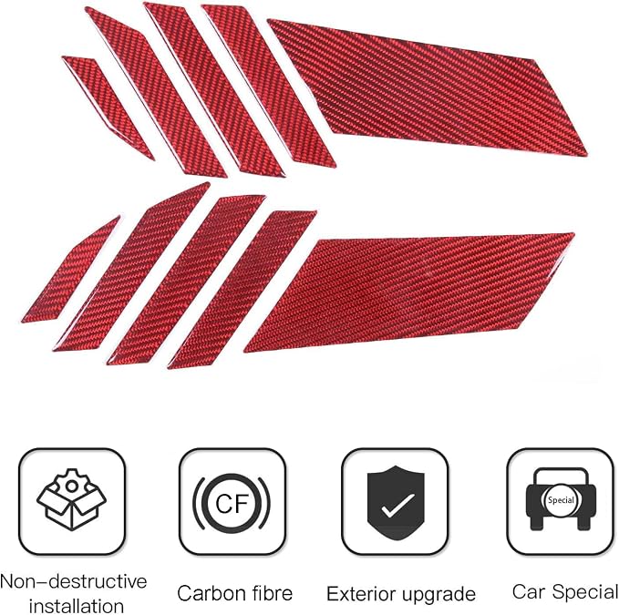 Real Carbon Fiber Car Fender Air Vent Trim Sticker - Image 3