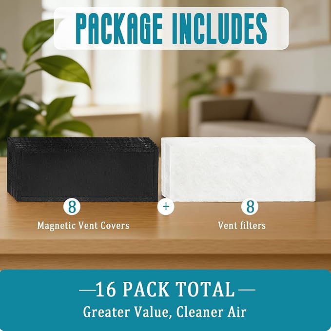 8 Pack Magnetic Vent Screen Mesh Covers 4x10 inch & 8 Pack Air Vent Filters - Image 5