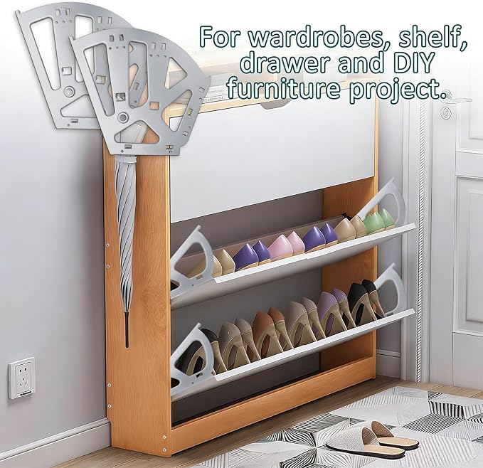 Litoexpe 3 Layers Silver Shoes Drawer Cabinet Hinges, Stainless Steel Shoe - Image 7