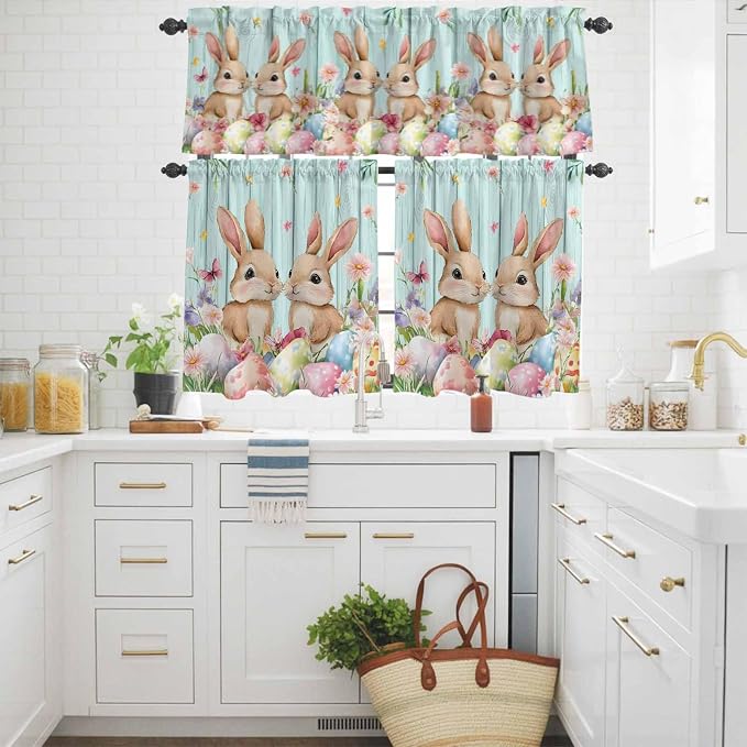 Easter Kitchen Curtains Set 3 Piece - Image 3